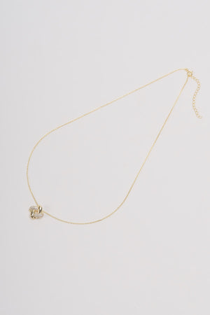 Gold Square Knot Necklace