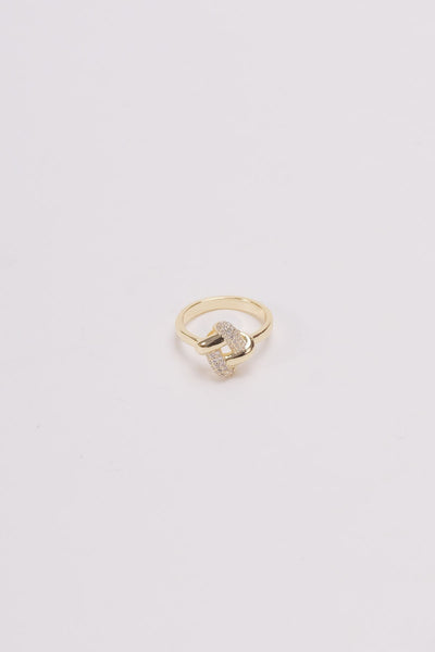 Carraig Donn Gold Square Knot Ring - Size 7