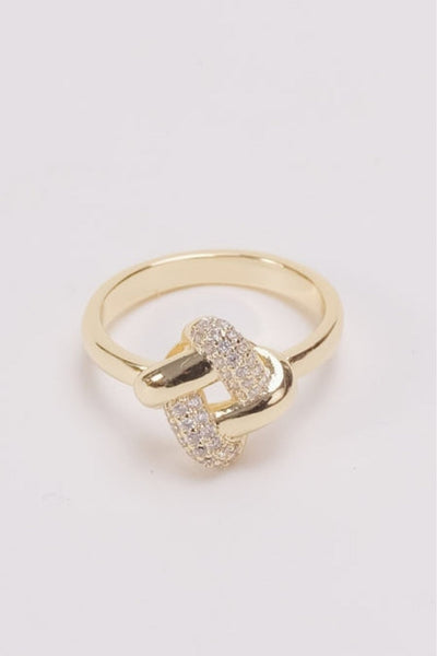 Carraig Donn Gold Square Knot Ring - Size 7