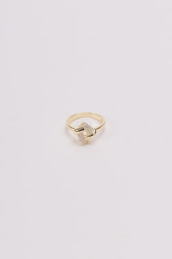 Carraig Donn Gold Square Knot Ring - Size 8