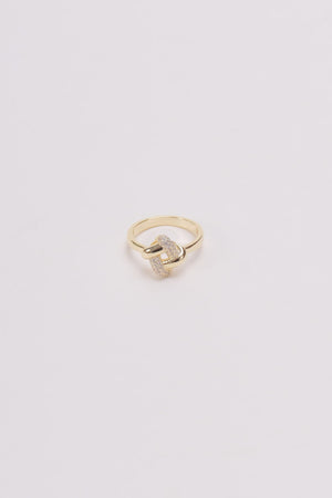 Gold Square Knot Ring - Size 8