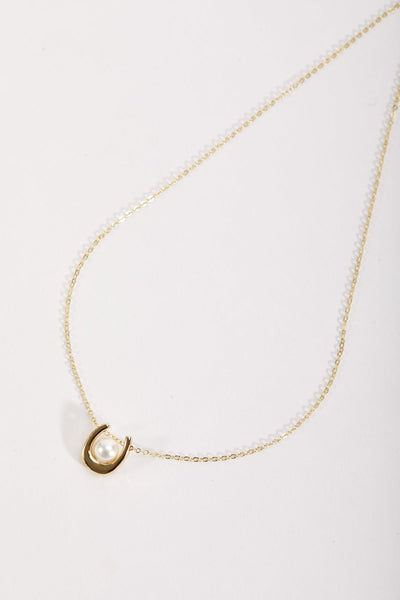 Carraig Donn Gold U-Shaped Pearl Necklace