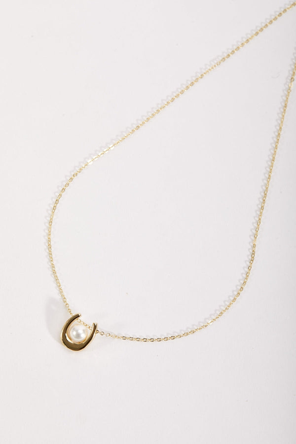 Carraig Donn Gold U-Shaped Pearl Necklace