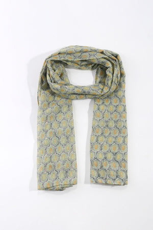 Green Geometric Print Scarf