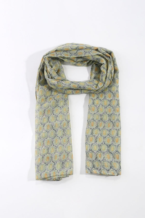 Carraig Donn Green Geometric Print Scarf