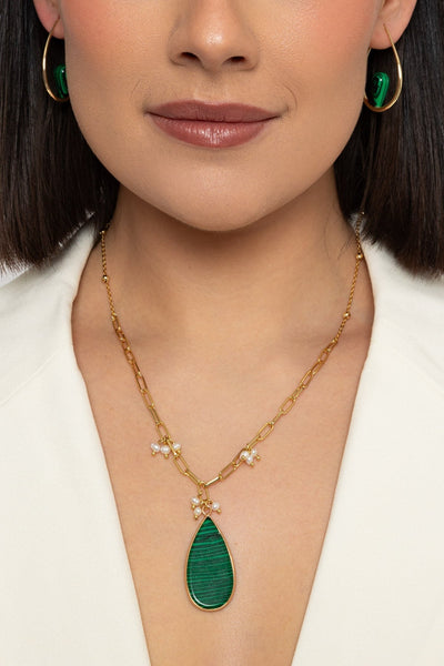 Carraig Donn Green Malachite Long Necklace