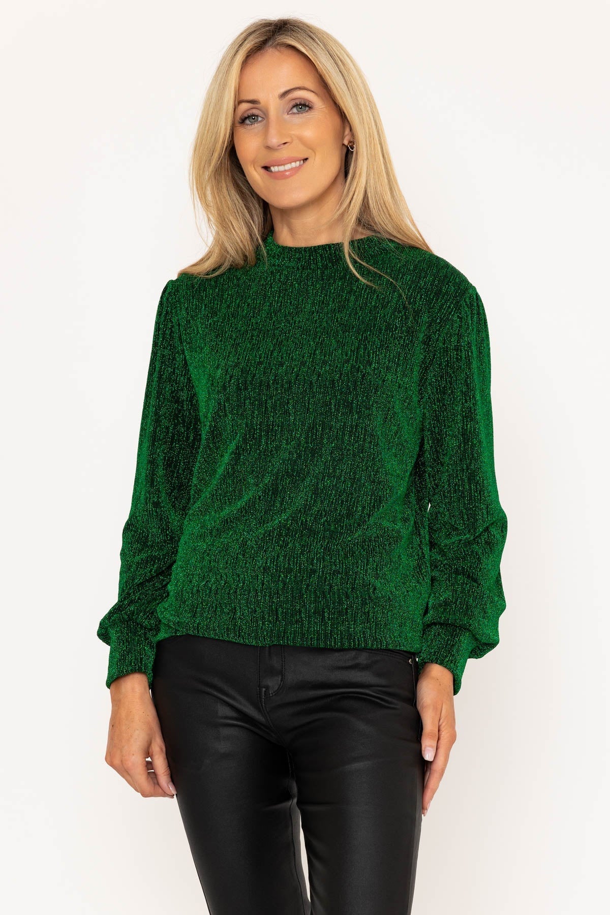 Green Sparkle Long Sleeve Top