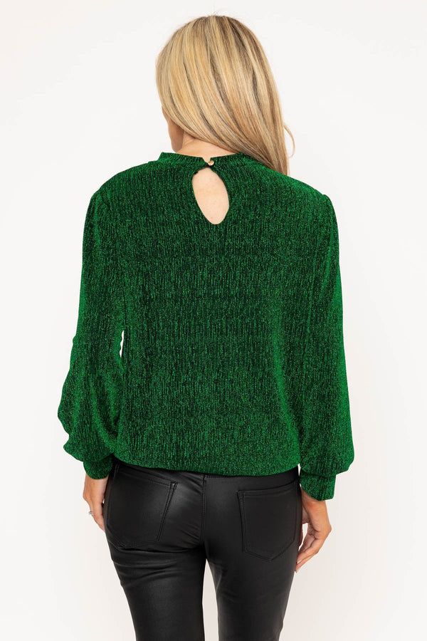 Carraig Donn Green Sparkle Long Sleeve Top