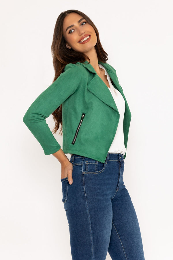 Carraig Donn Green Suede Cover Up Jacket