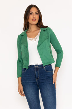 Carraig Donn Green Suede Cover Up Jacket