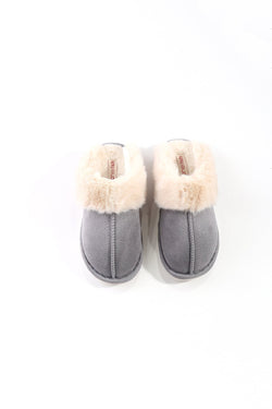 Carraig Donn Grey Faux Suede Mule Slipper