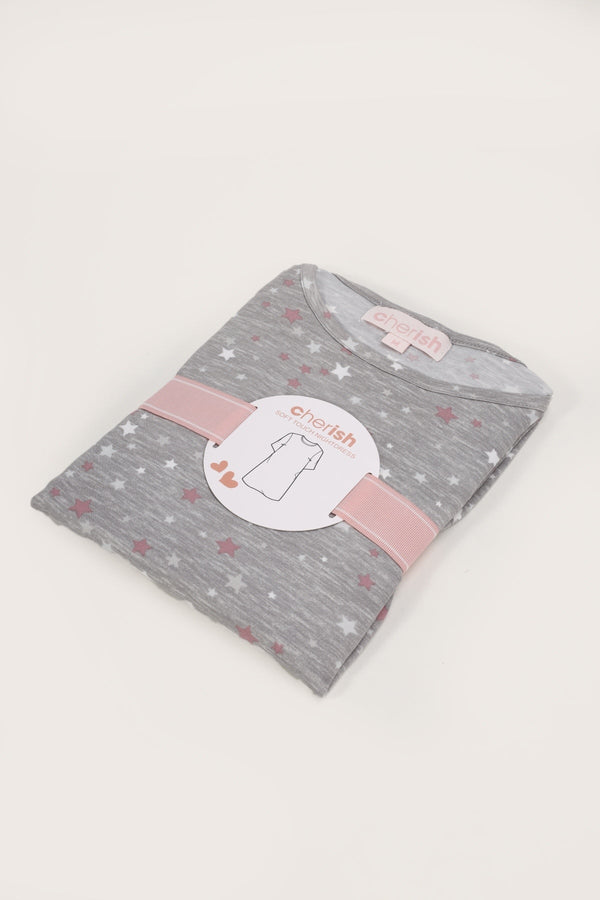 Carraig Donn Grey Star Print Soft Touch Nightdress