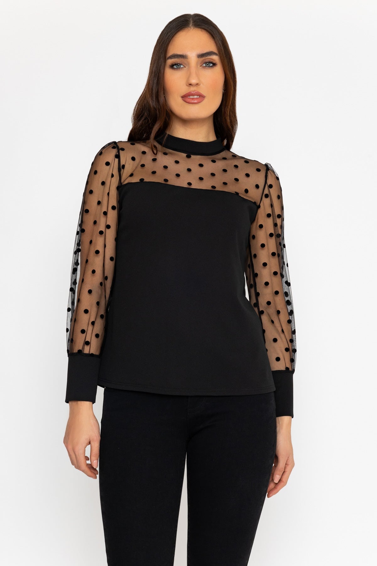 Black high hotsell neck mesh top