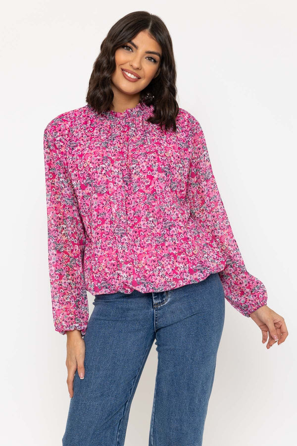 Carraig Donn High Neck Printed Top in Pink