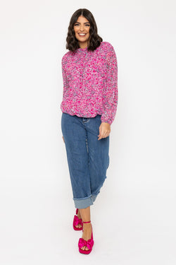 Carraig Donn High Neck Printed Top in Pink