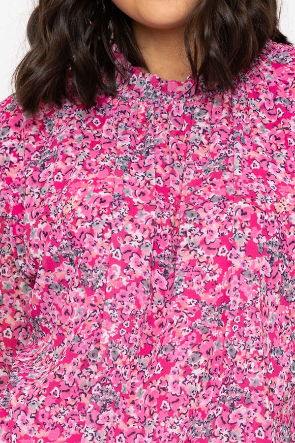 Carraig Donn High Neck Printed Top in Pink