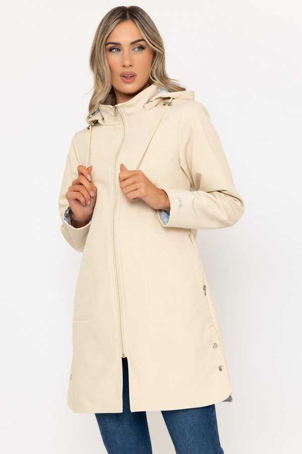 Carraig Donn Hooded Soft Shell Rain Jacket in Cream