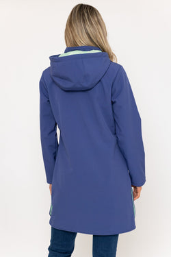 Carraig Donn Hooded Soft Shell Rain Jacket in Dusk Blue