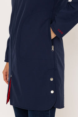 Carraig Donn Hooded Soft Shell Rain Jacket in Navy