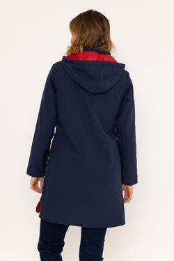 Carraig Donn Hooded Soft Shell Rain Jacket in Navy