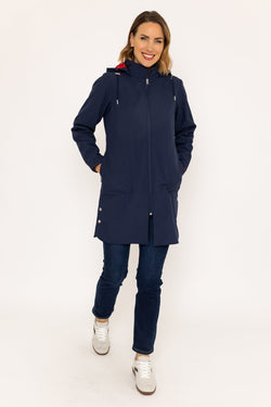 Carraig Donn Hooded Soft Shell Rain Jacket in Navy