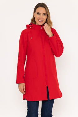 Carraig Donn Hooded Soft Shell Rain Jacket in Red