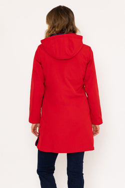 Carraig Donn Hooded Soft Shell Rain Jacket in Red