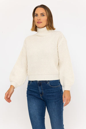 Ivory Fisherman Rib Knit Jumper