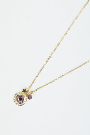 June Birthstone Charm Necklace