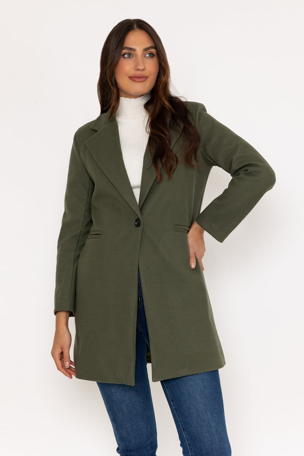 Carraig Donn Khaki One Button Coat