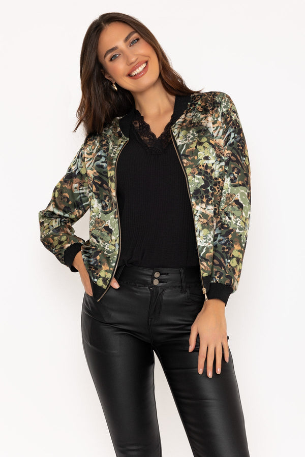 Carraig Donn Khaki Printed Bomber Jacket