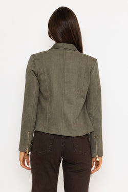 Carraig Donn Khaki Suedette Zip Jacket