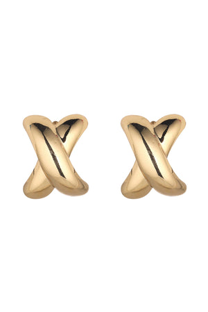 Kiss Kiss Gold Stud Earrings