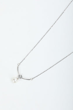 Carraig Donn Knot Faux Pearl Drop Silver Necklace