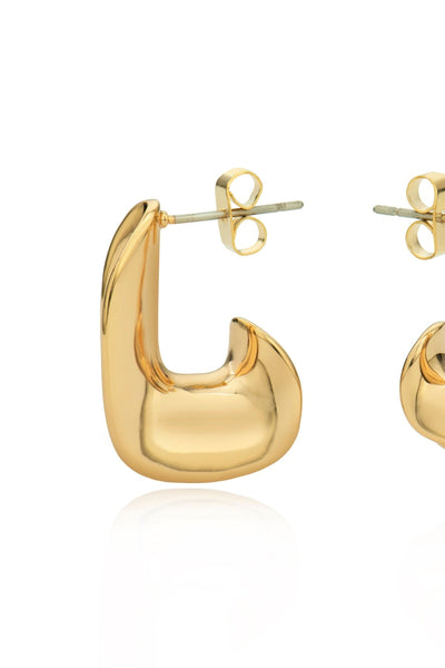 Carraig Donn L Shaped Gold Hoop Earrings