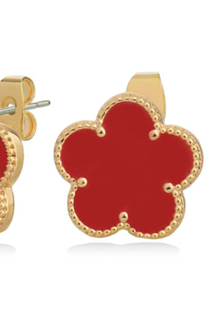 Carraig Donn Le Fleur Collection Red Earrings