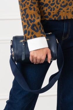 Carraig Donn Leather Crossbody in Navy