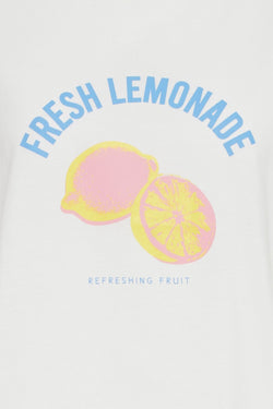 Carraig Donn Lemonade Printed White Cotton T-Shirt