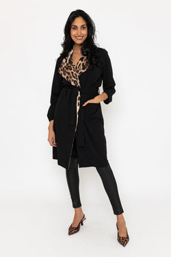 Carraig Donn Leopard Print Collar Cover Up Coat