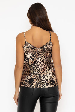 Carraig Donn Leopard Print Sateen Cami Top