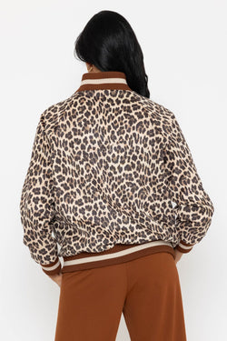 Carraig Donn Leopard Print Varsity Jacket