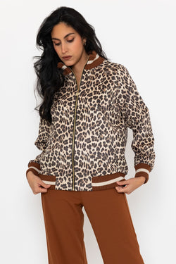 Carraig Donn Leopard Print Varsity Jacket