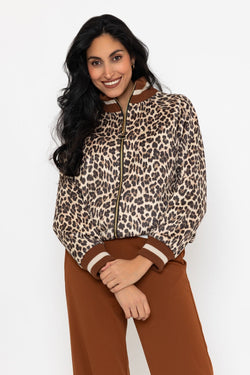 Carraig Donn Leopard Print Varsity Jacket