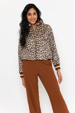 Carraig Donn Leopard Print Varsity Jacket