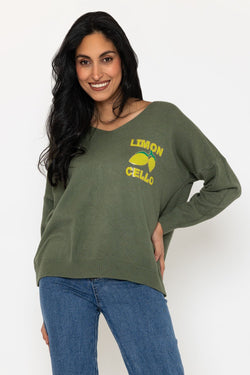 Carraig Donn Limoncello Khaki Knit Jumper