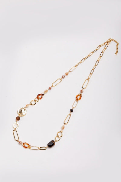 Carraig Donn Link Chain beaded stones Necklace