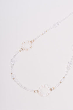 Carraig Donn Long Circle Clear Beaded Necklace