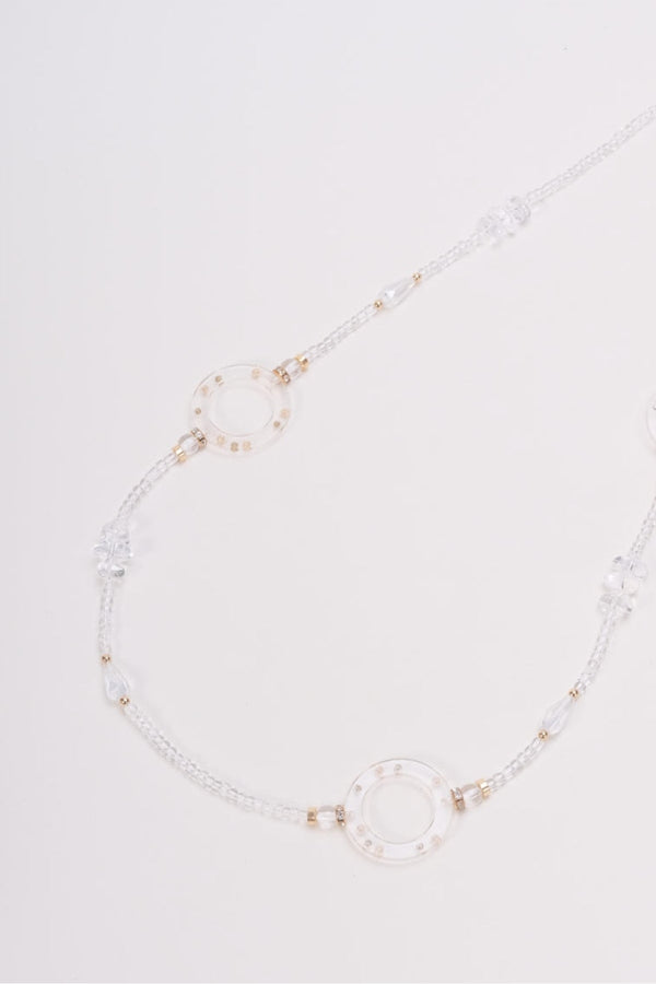 Carraig Donn Long Circle Clear Beaded Necklace