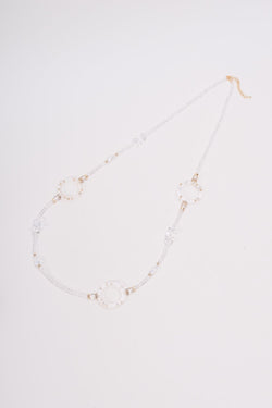 Carraig Donn Long Circle Clear Beaded Necklace