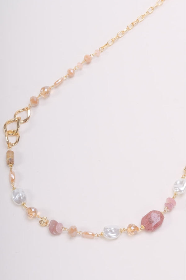 Carraig Donn Long Gold Link & Topaz Stone Necklace